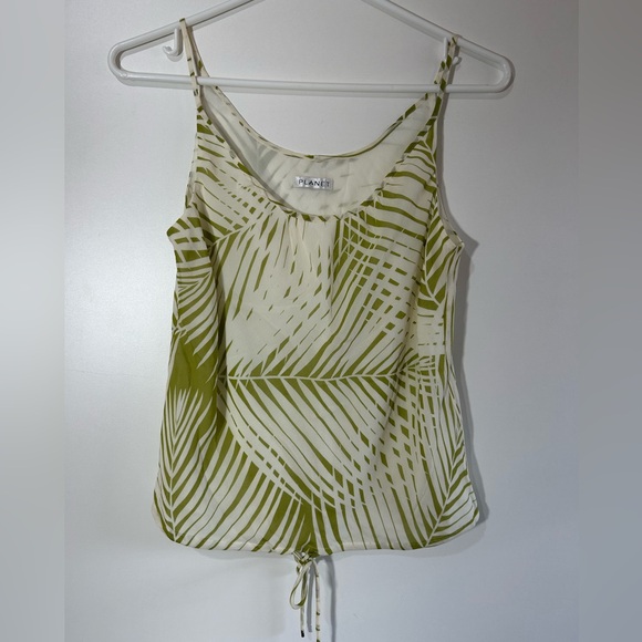 PLANET 100% SILKE TOP SPAGHETTI STRAPS CROPPED WITH WAIST TIE IN SIZE 8 - Picture 9 of 9